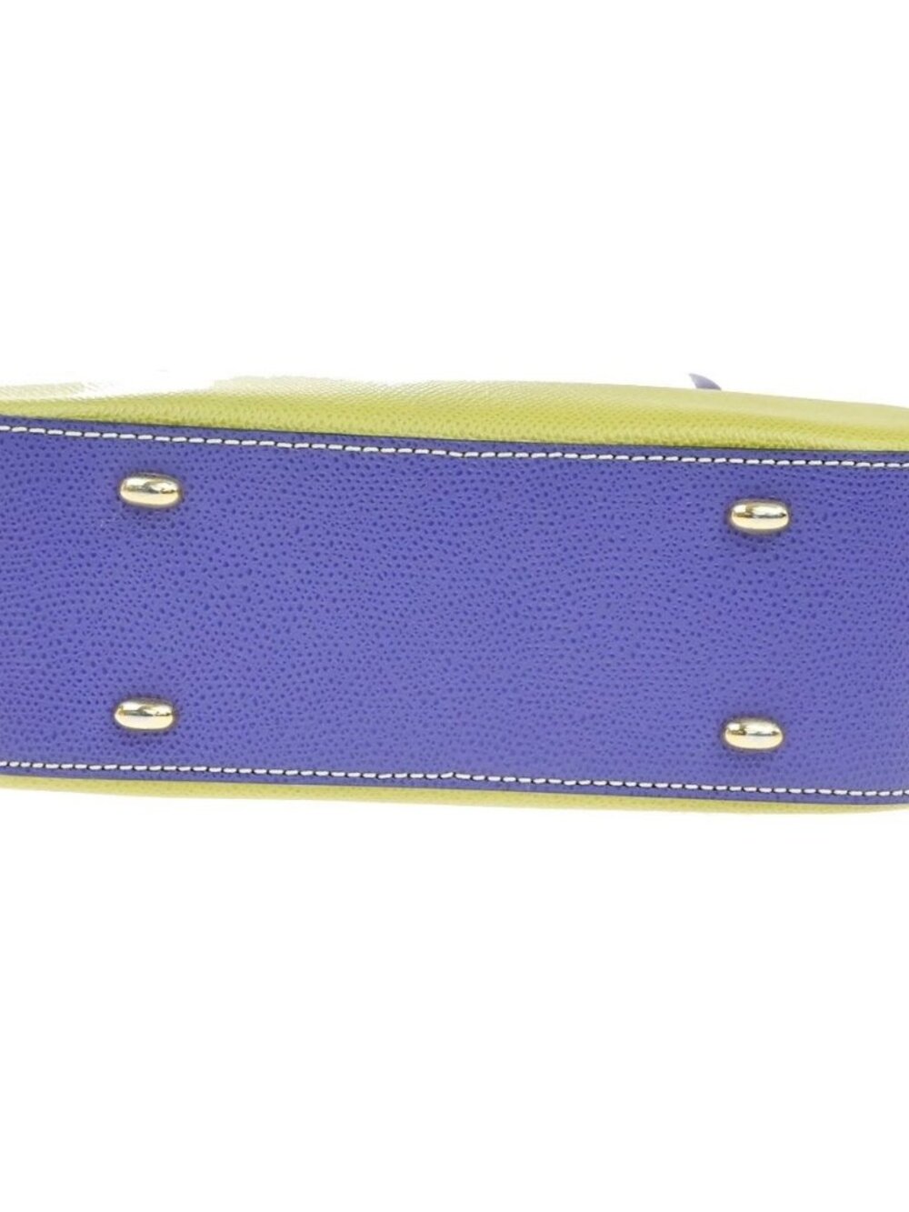 CELINE Logo 2Way Shoulder Hand Bag Leather Green Purple GHW Italy 70RL972 - Picture 6 of 16